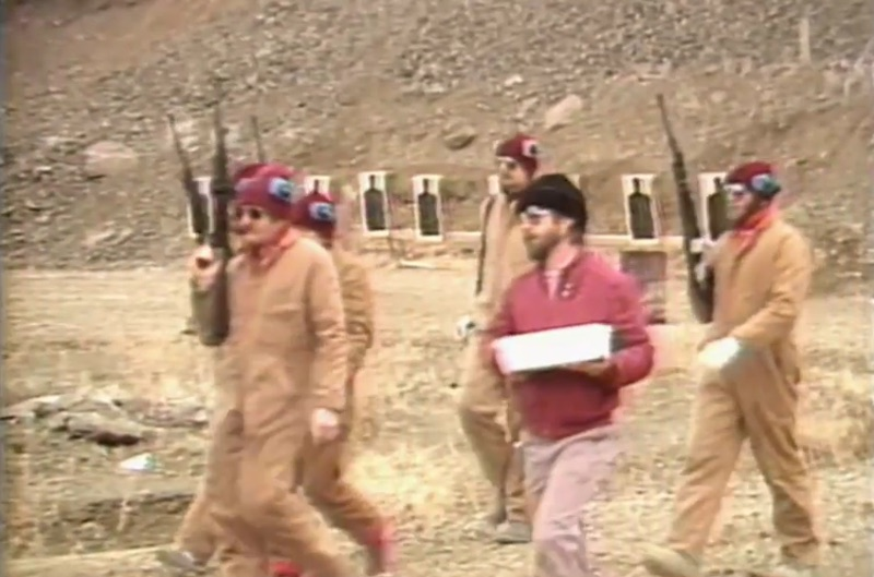 Members of the Rajneeshee security force (Screenshot from Oregon Public Broadcasting)